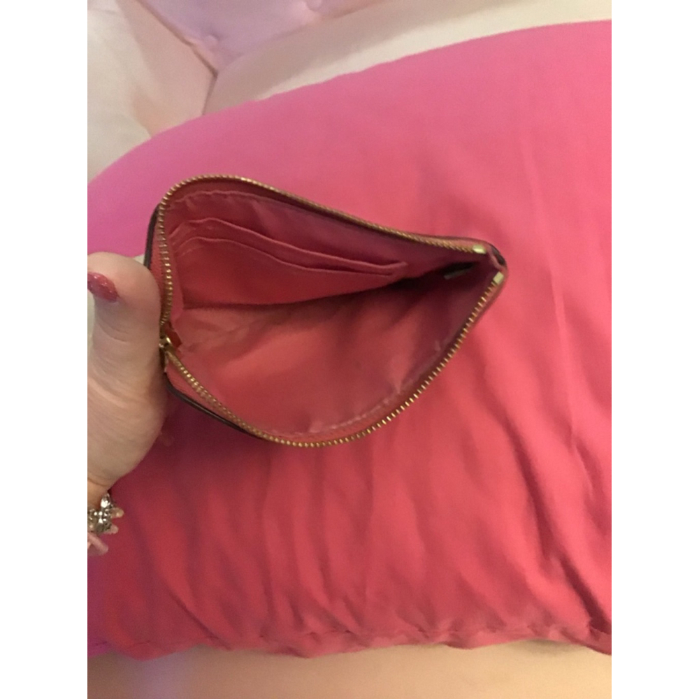 Women's Coach Pink Leather Wristlet with Gold Hardware - Picture 12 of 14